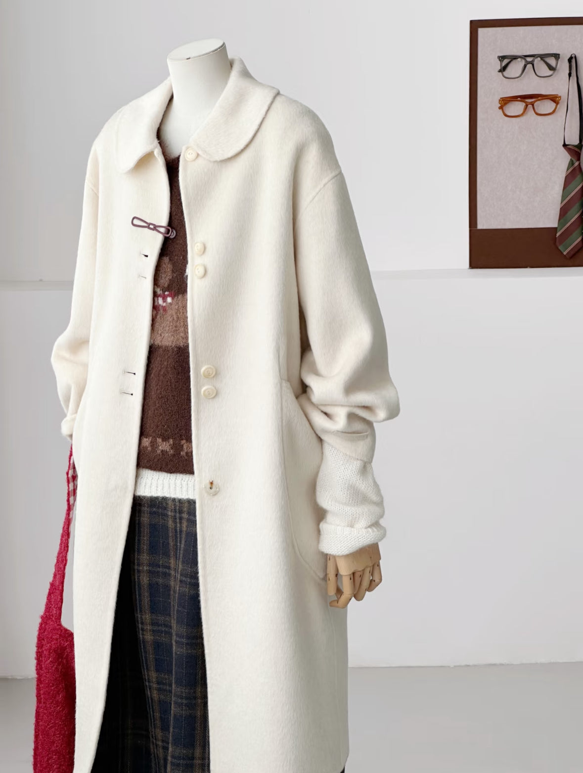‘Willow’ white Longline Trench Coat