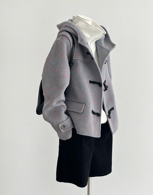 ‘Monet'  Toggled Short Wool Jacket - Lavender