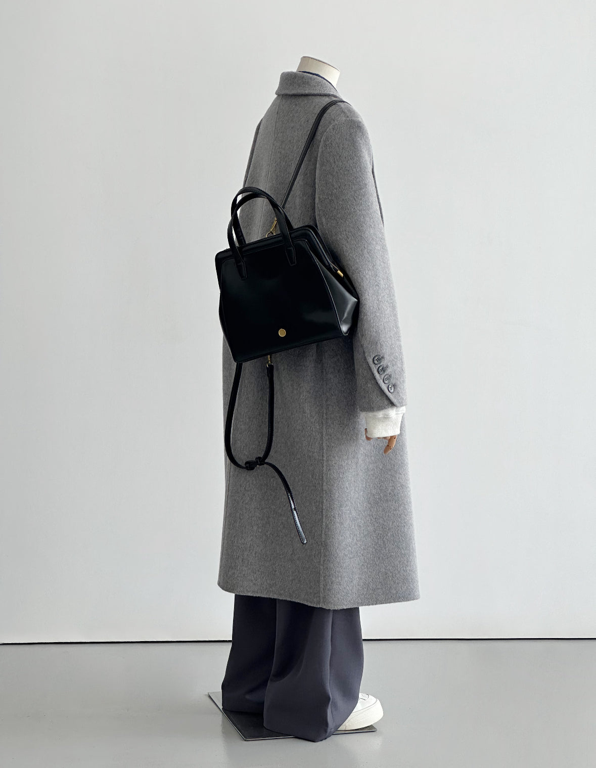 ‘Seren’ Gray Longline Trench Coat