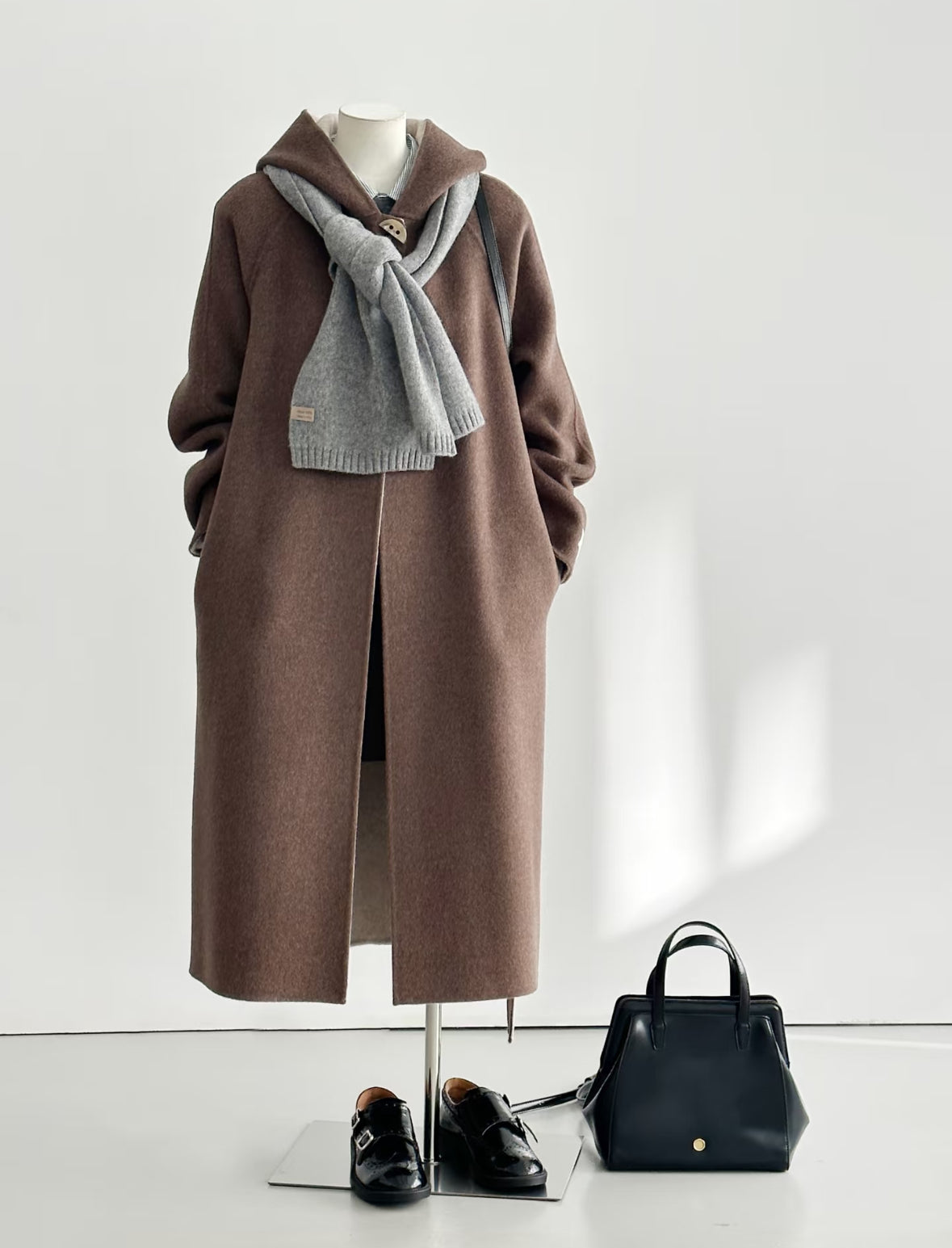 Aria Women's Long Wool Trench Coat