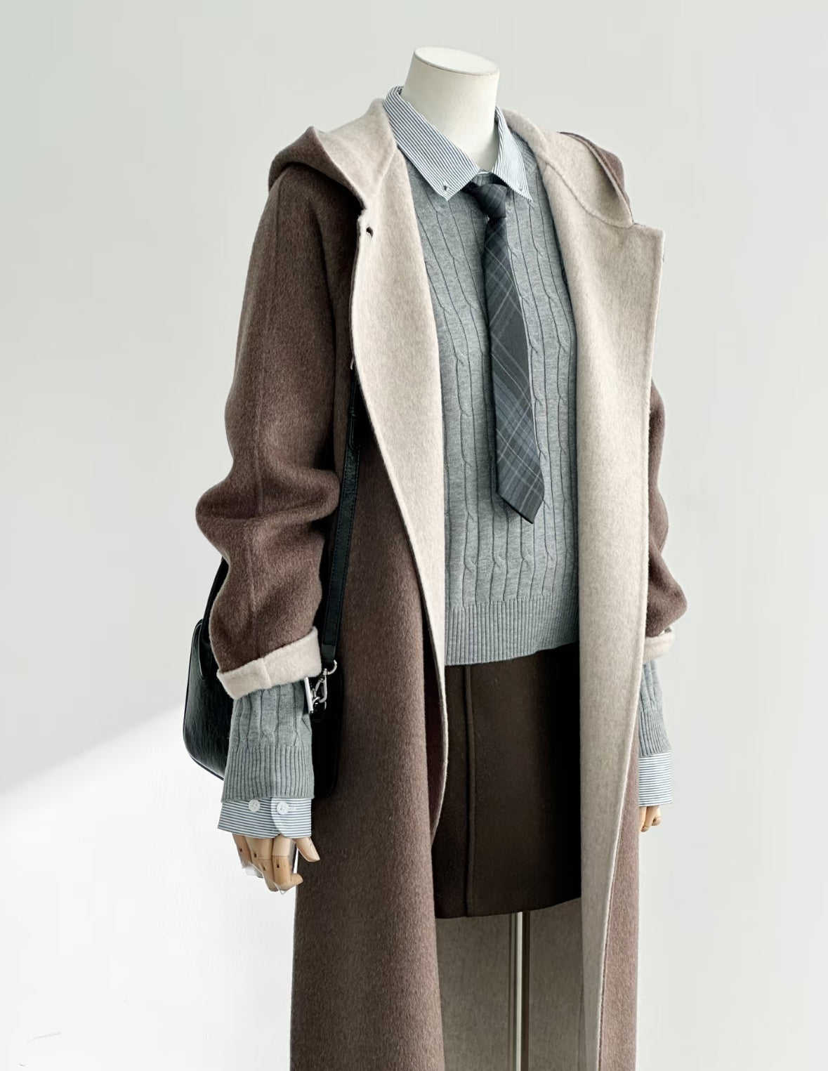 Aria Women's Long Wool Trench Coat