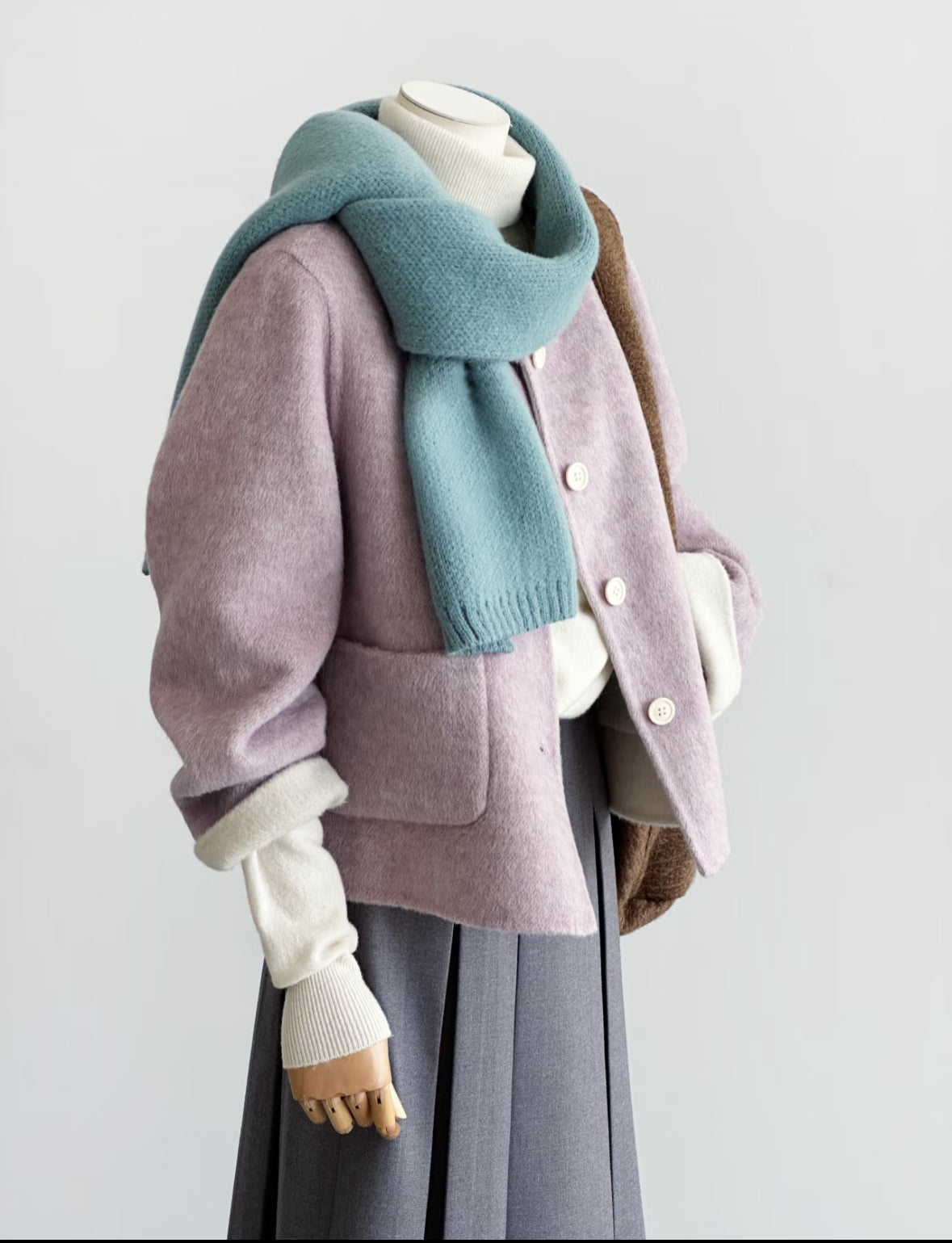 ‘Aria’ Reversible Lavender Wool Jacket