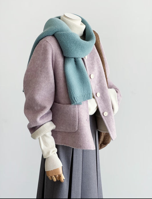 ‘Aria’ Reversible Lavender Wool Jacket