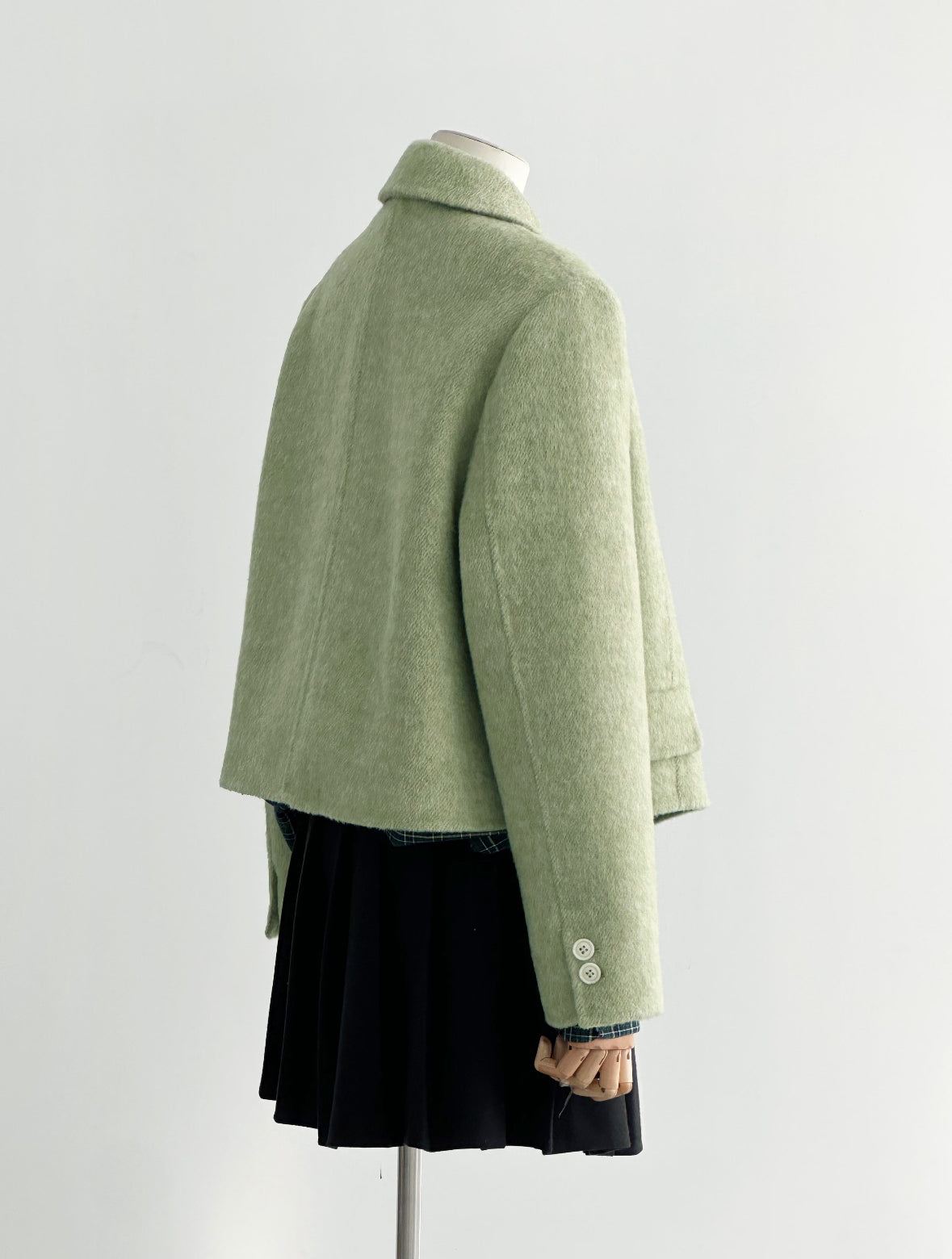 ‘Veyra’ Double-Faced Short Women Blazer (Green)