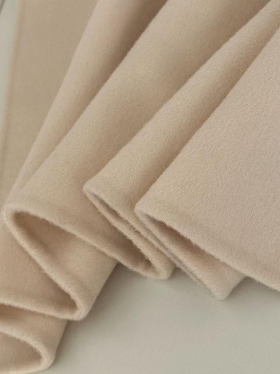 3 Sizes - Colin Belted Wool Wrap Coat - Cream