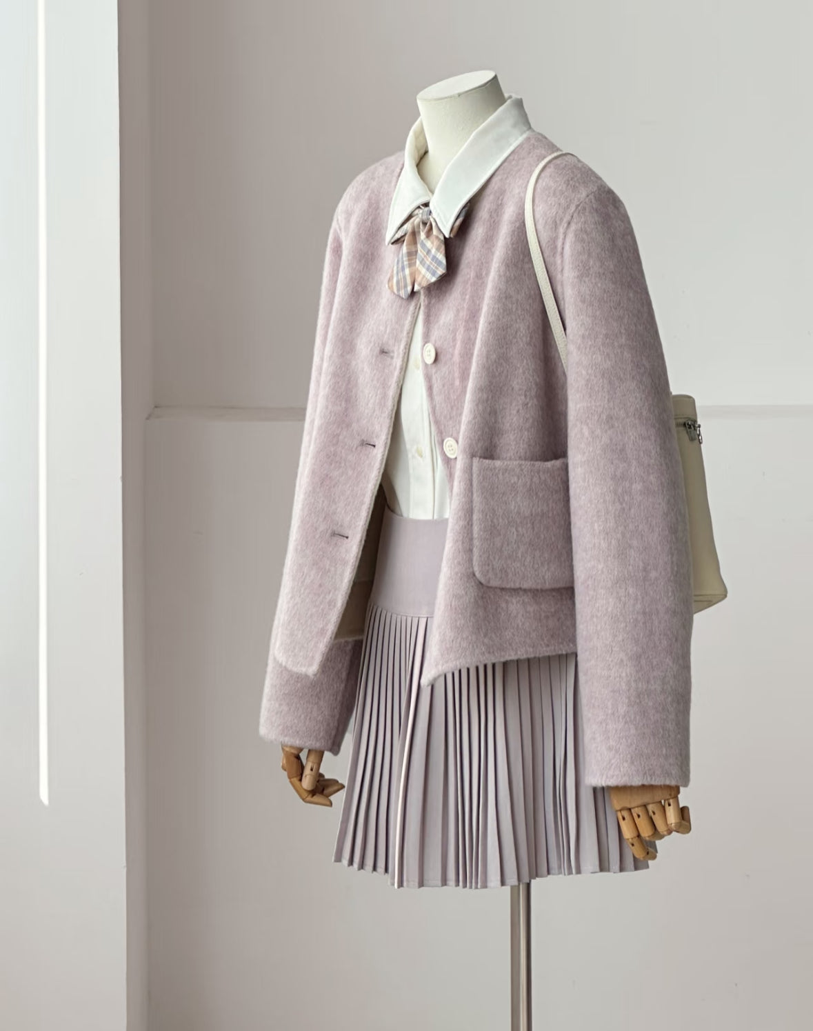 ‘Aria’ Reversible Lavender Wool Jacket