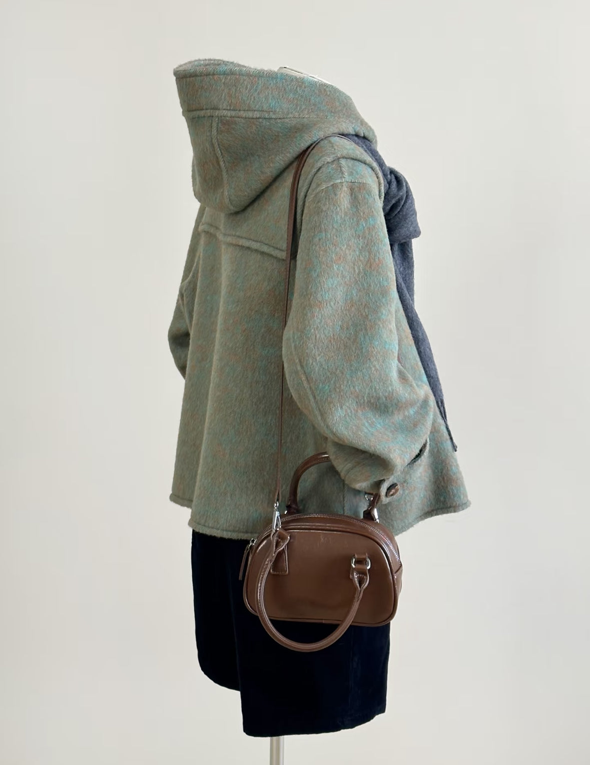 ‘Monet' Toggled Short Wool Jacket - Green