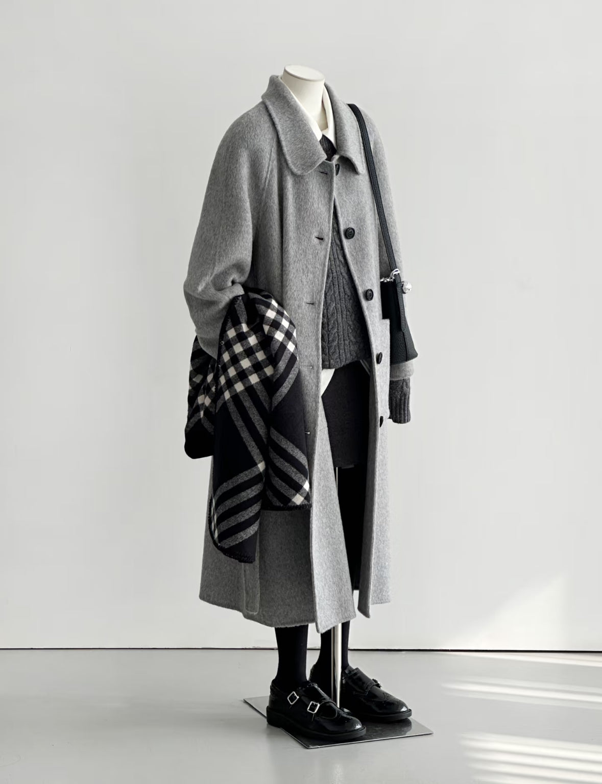 ‘Willow’ Gray Longline Trench Coat