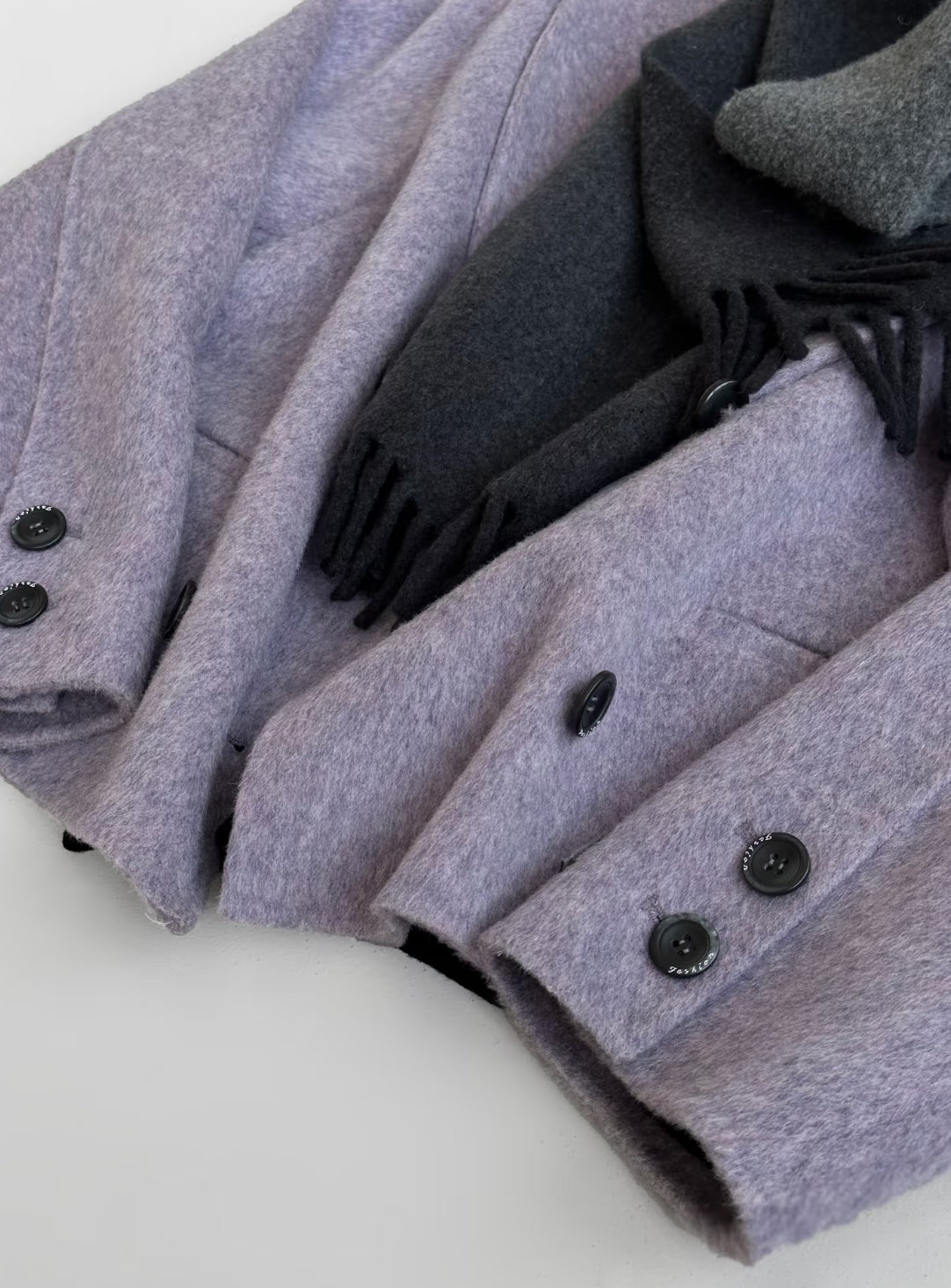 Iris Cropped Wool Jacket - Purple