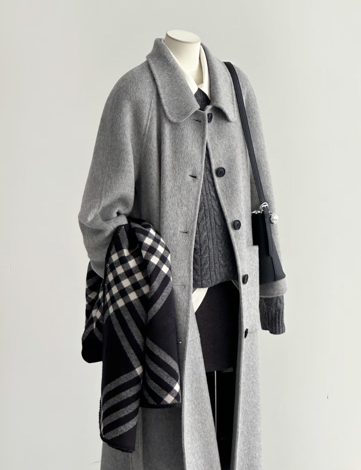 ‘Willow’ Gray Longline Trench Coat