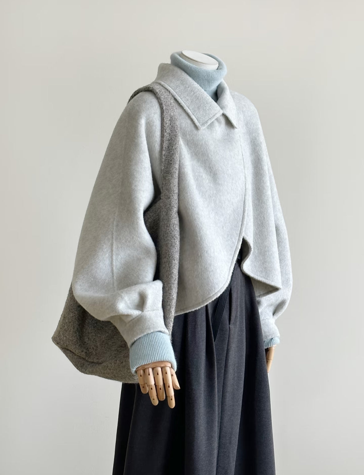 ‘Floral' Short Ruffle Wool Jacket (2 colors)