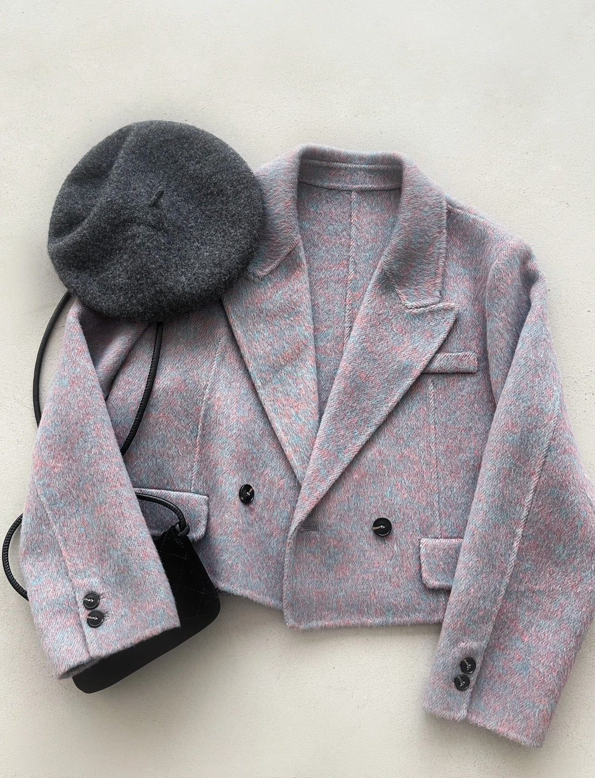 ‘Veyra’ Double-Faced Short Women Blazer (Purple)