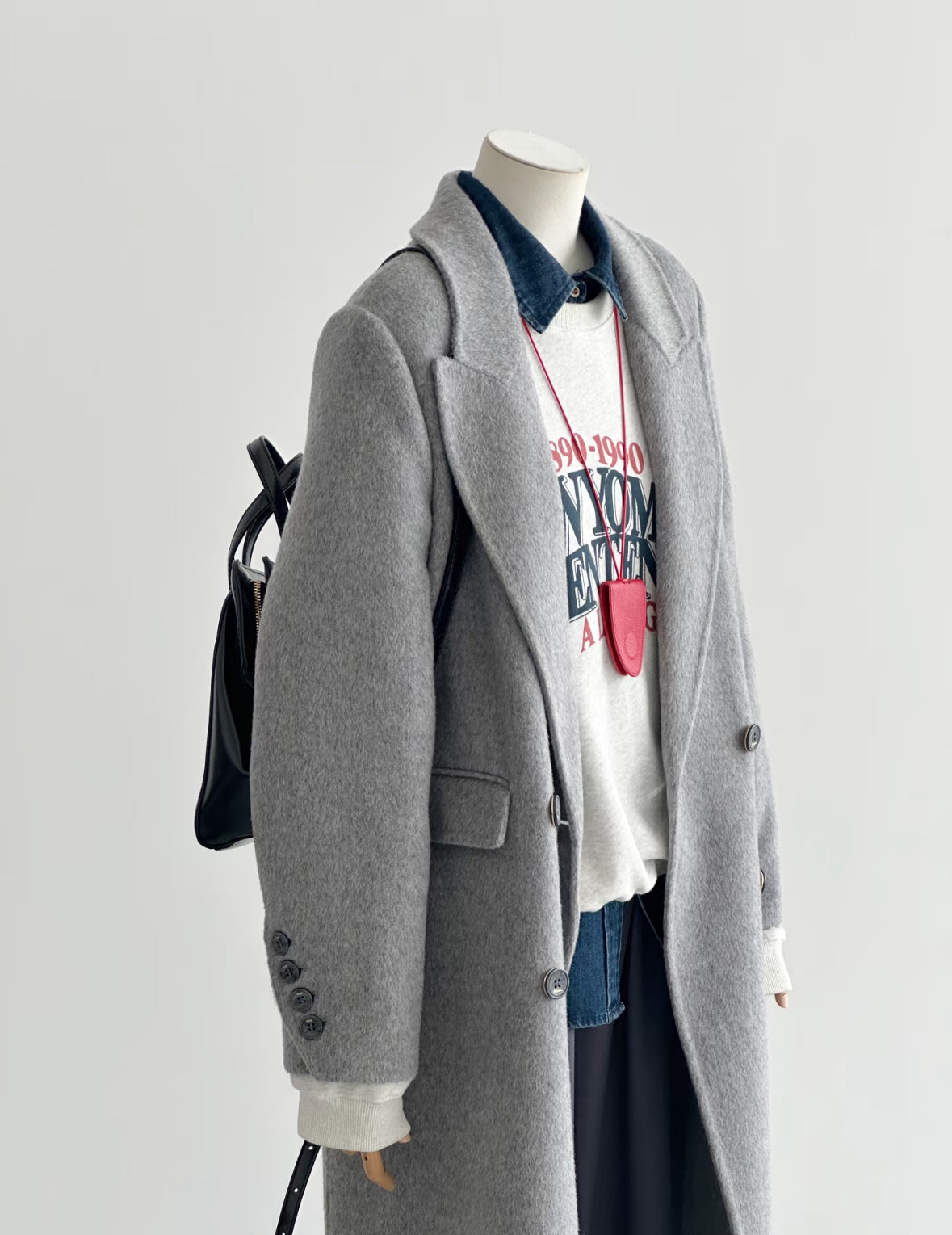 ‘Seren’ Gray Longline Trench Coat