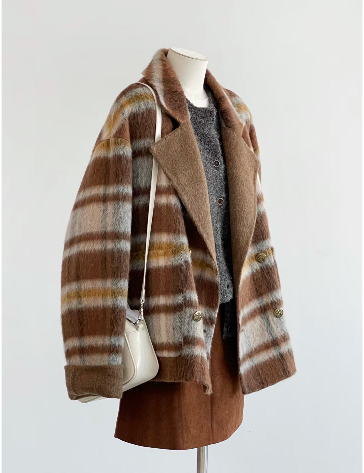 Aria Women's Reversible Plaid Wool Jacket