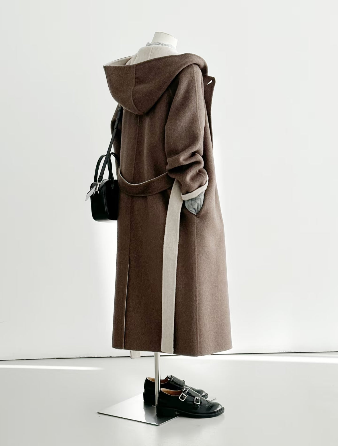 Aria Women's Long Wool Trench Coat