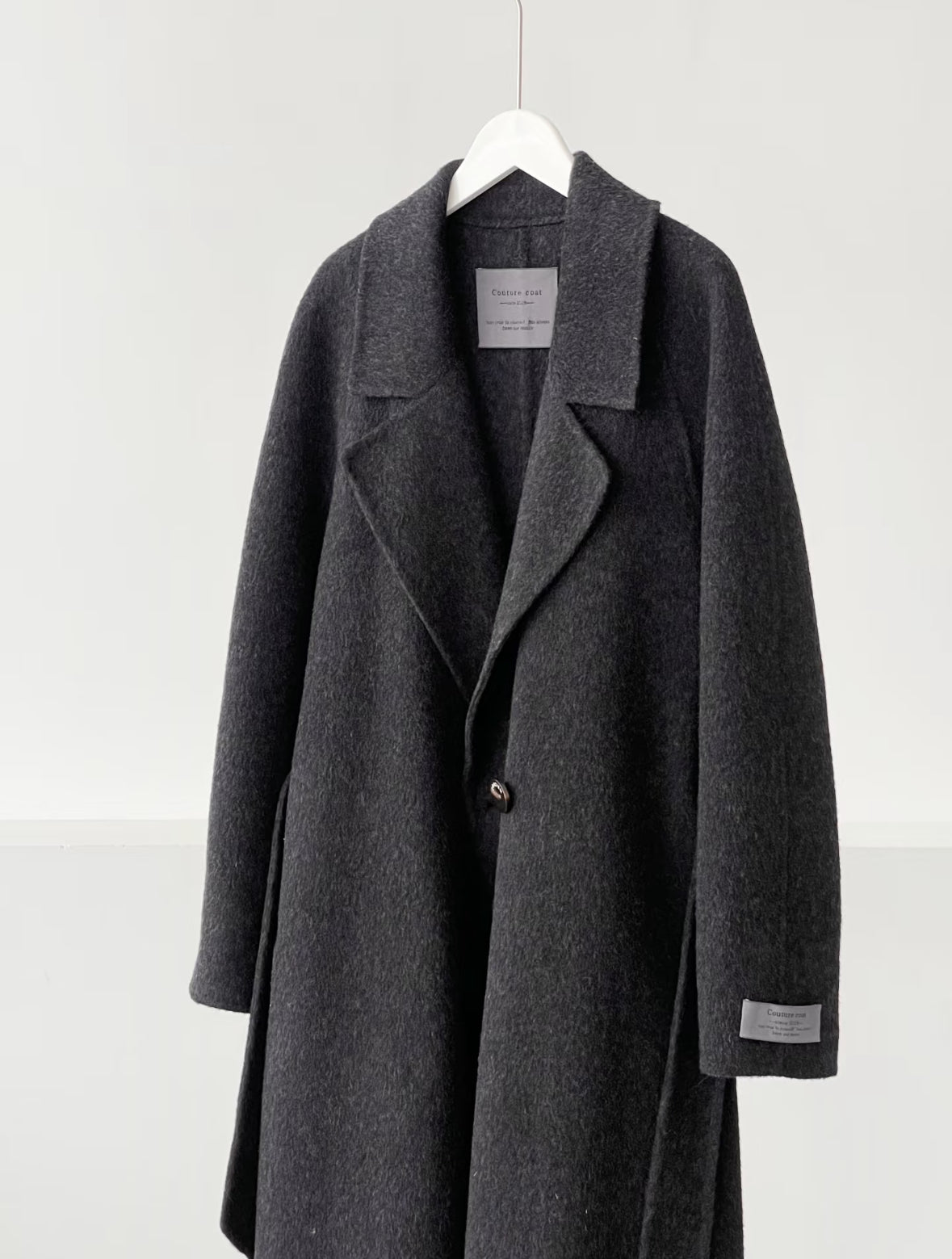 ‘Sage’ Black Longline Trench Coat