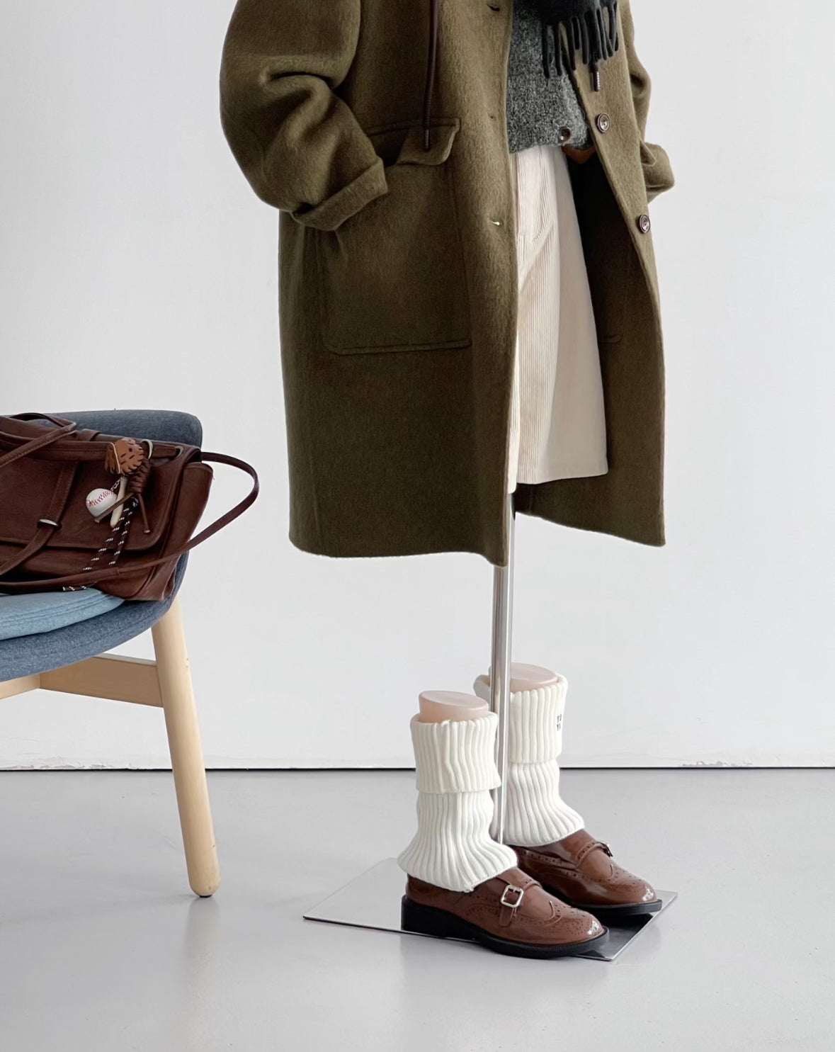 ‘Clover’ Mid-Length Green 100% Wool Hooded Jacket
