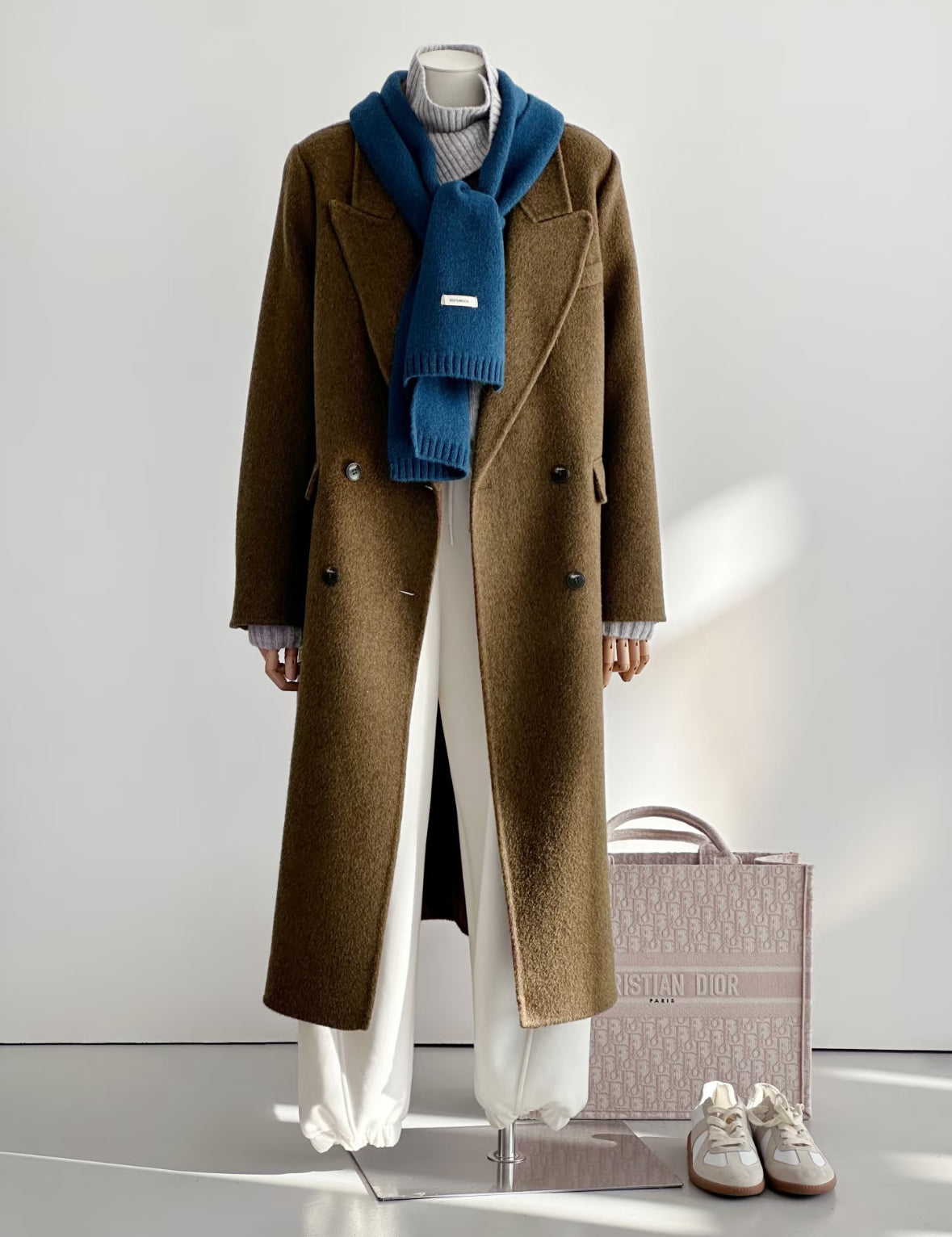 ‘Seren’ Olive brown Longline Trench Coat