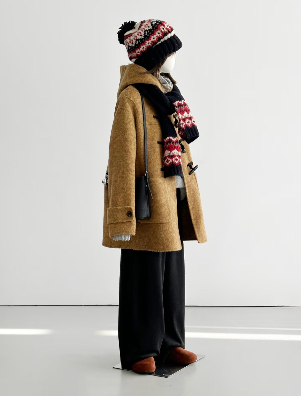Dawn Mustard Hooded Toggle Wool Jacket