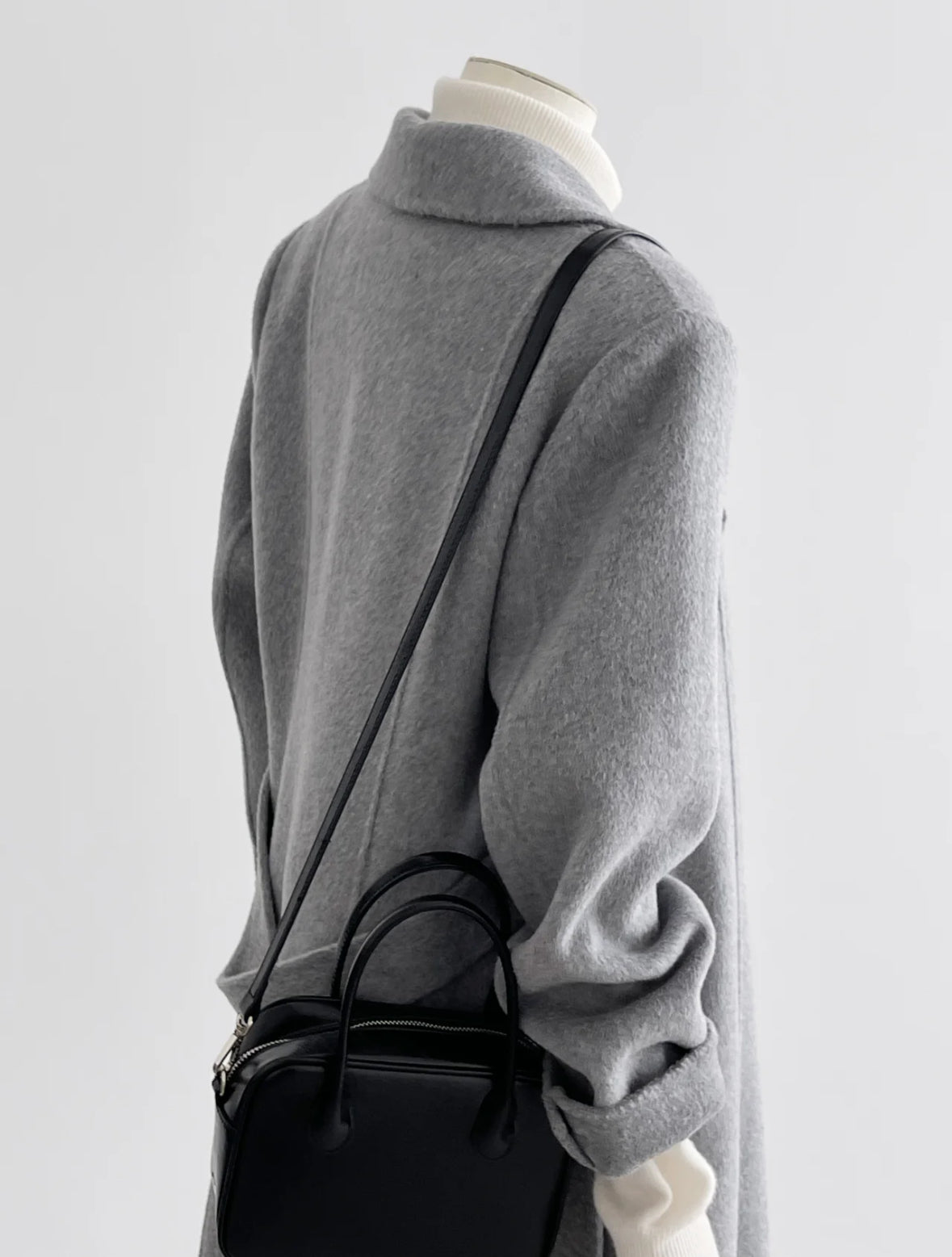 Elegant Wool & Cashmere Gray Trench Coat
