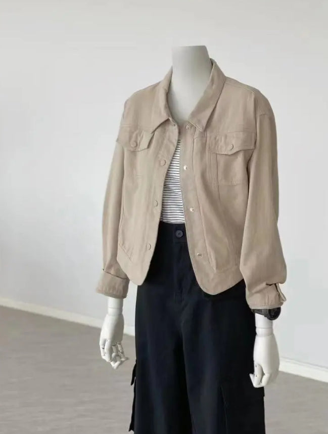 Casual Rust Red Cropped Jacket | 4 Colors