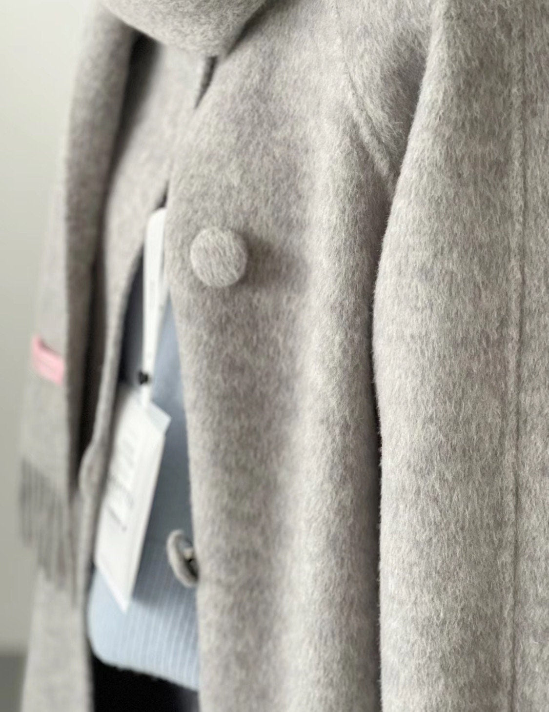 Loose Double Faced Wool Gray Cardigan Coat