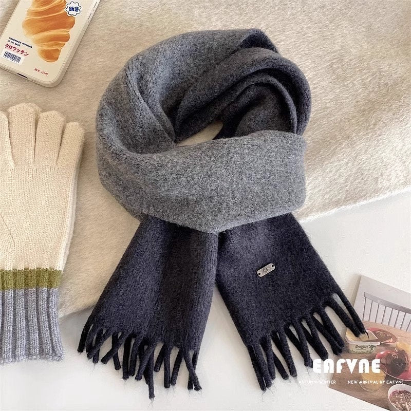 3 Colors Winter Soft two-tone 100% Wool Scarf