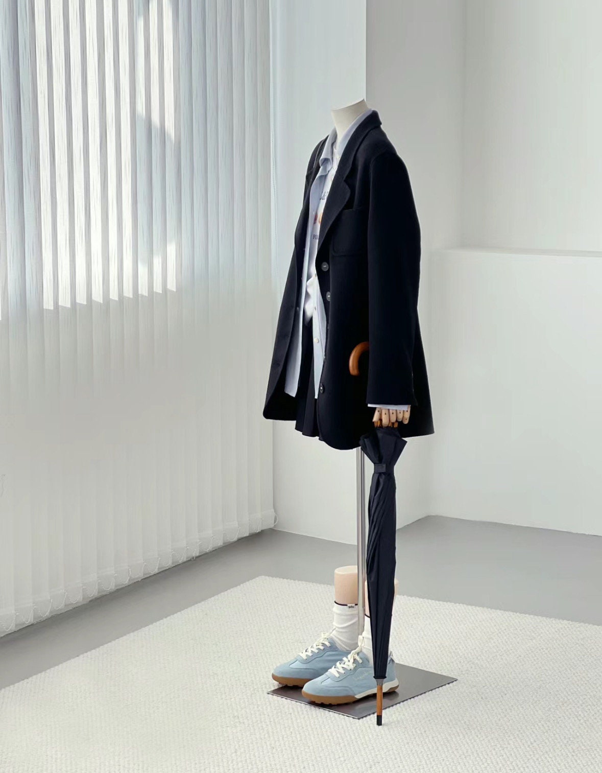 ‘Eden’ Premium Cashmere Casual Black Wool Blazer