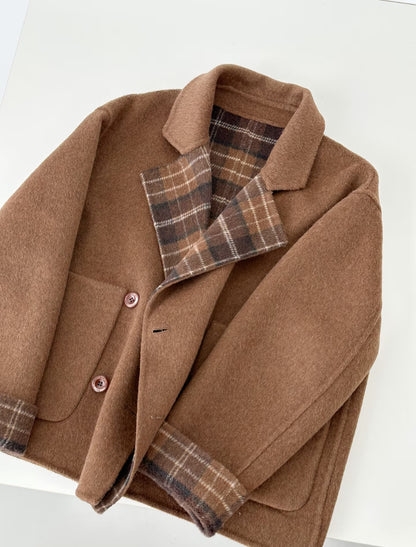 Aria Short Reversible Wool Coat