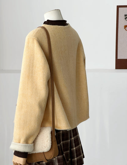 ‘Aria’ Reversible Yellow Wool Jacket