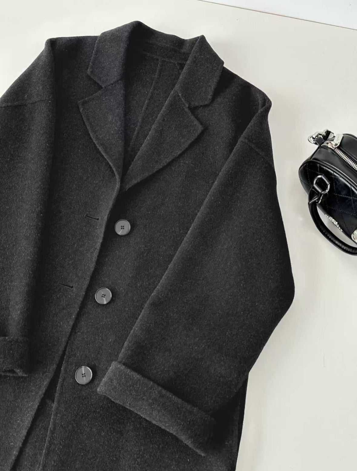 Solin Black Longline Trench Coat