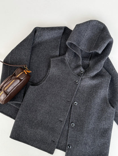 Dualis 3 in 1 Wool Jacket and Vest Set - Charcoal