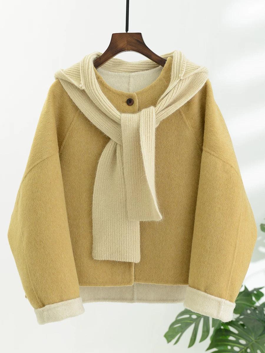 2 Sizes - Mori Knit Hood Wool Jacket - 3 Colors