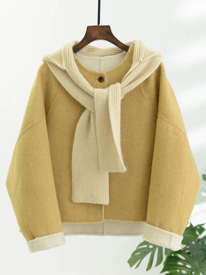 2 Sizes - Mori Knit Hood Wool Jacket - 3 Colors