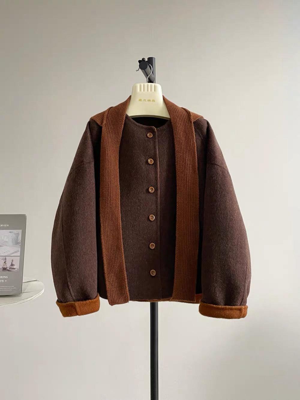 2 Sizes - Mori Knit Hood Wool Jacket - 3 Colors