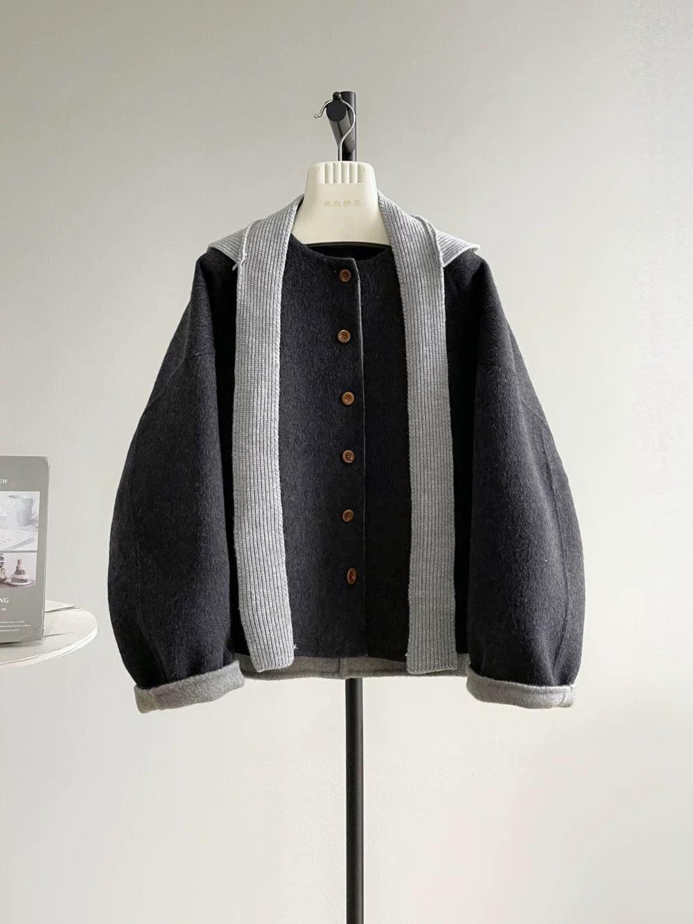 2 Sizes - Mori Knit Hood Wool Jacket - 3 Colors