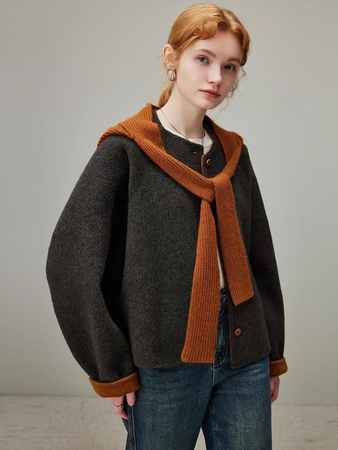 2 Sizes - Mori Knit Hood Wool Jacket - 3 Colors