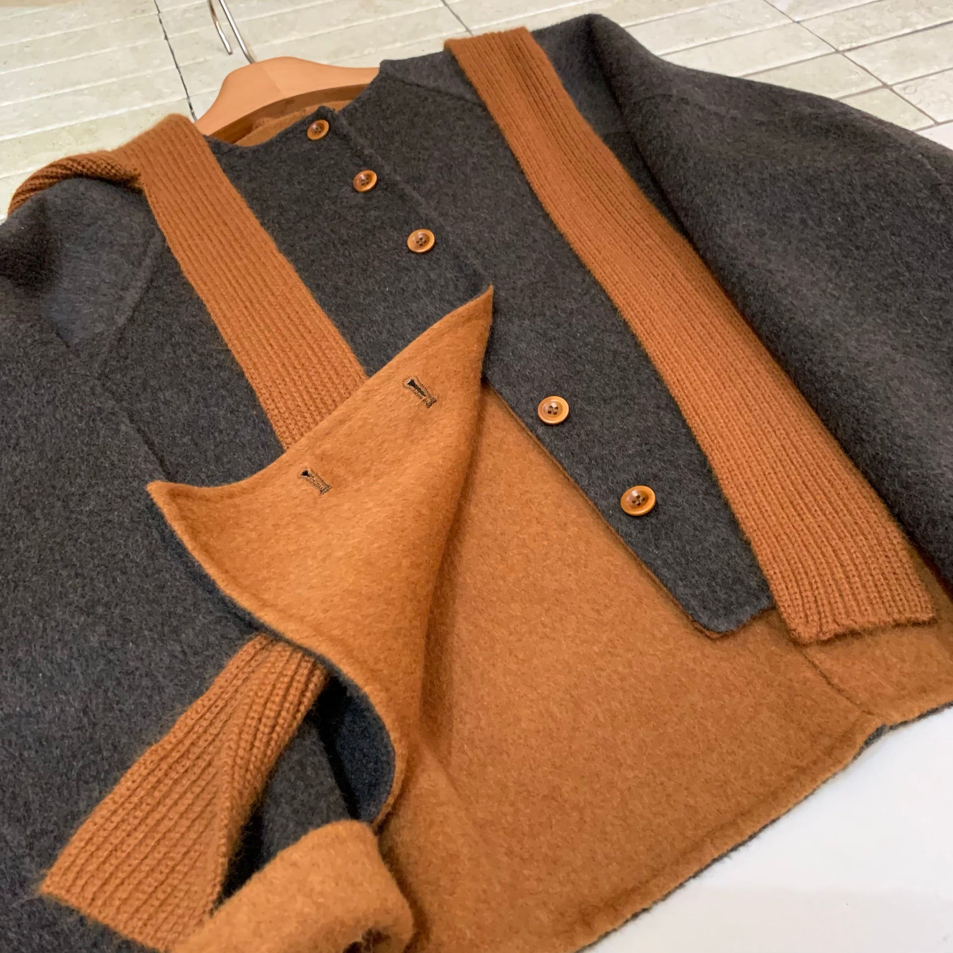 2 Sizes - Mori Knit Hood Wool Jacket - 3 Colors