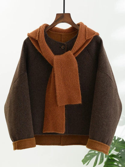 2 Sizes - Mori Knit Hood Wool Jacket - 3 Colors