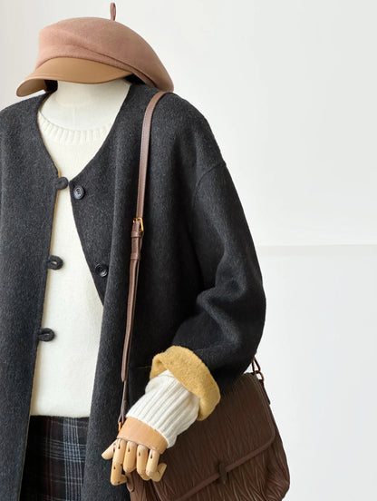 Aria Reversible 100% Wool Jacket with Scarf - 4 colors