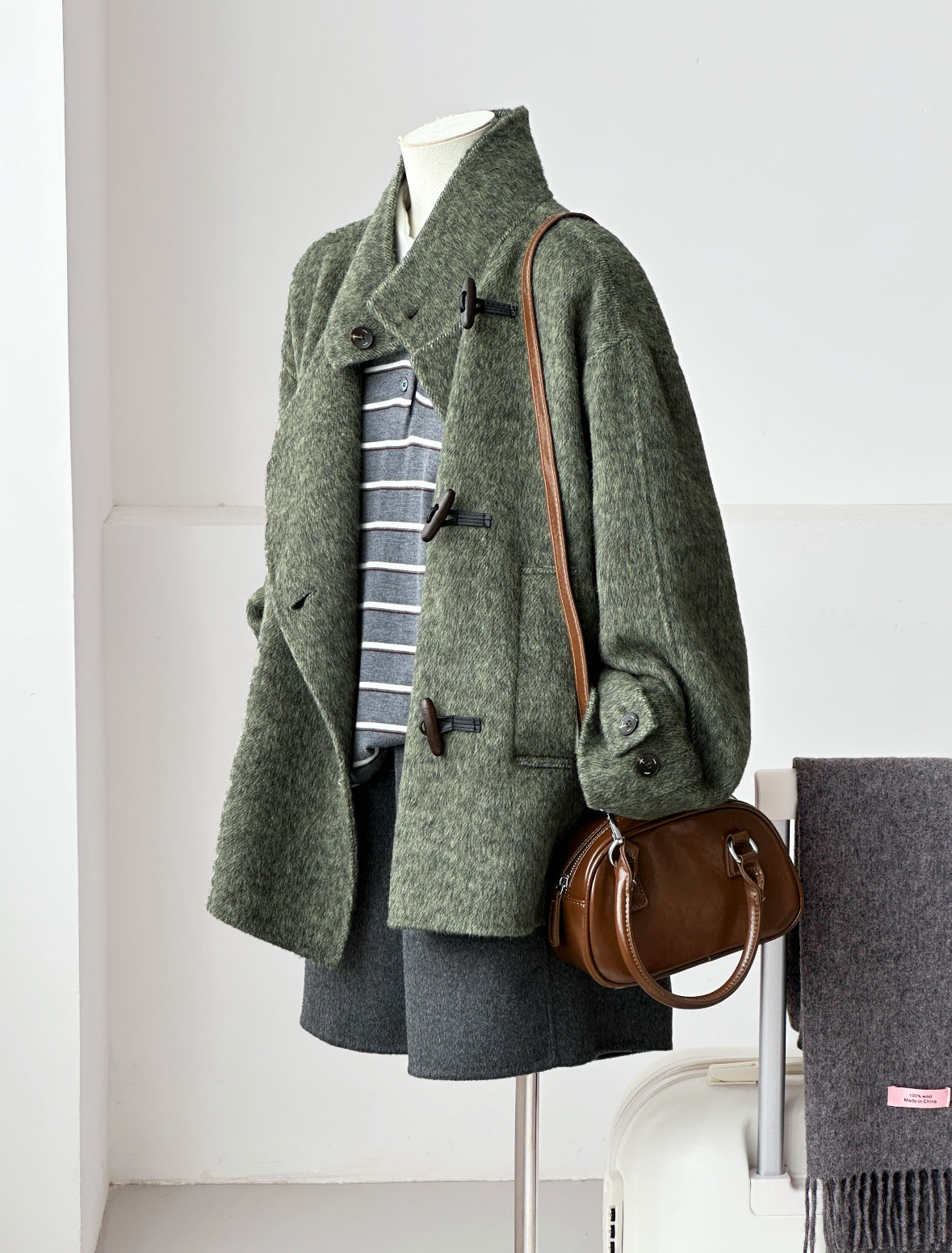 Astra Stand Collar Coat - Vivid Green