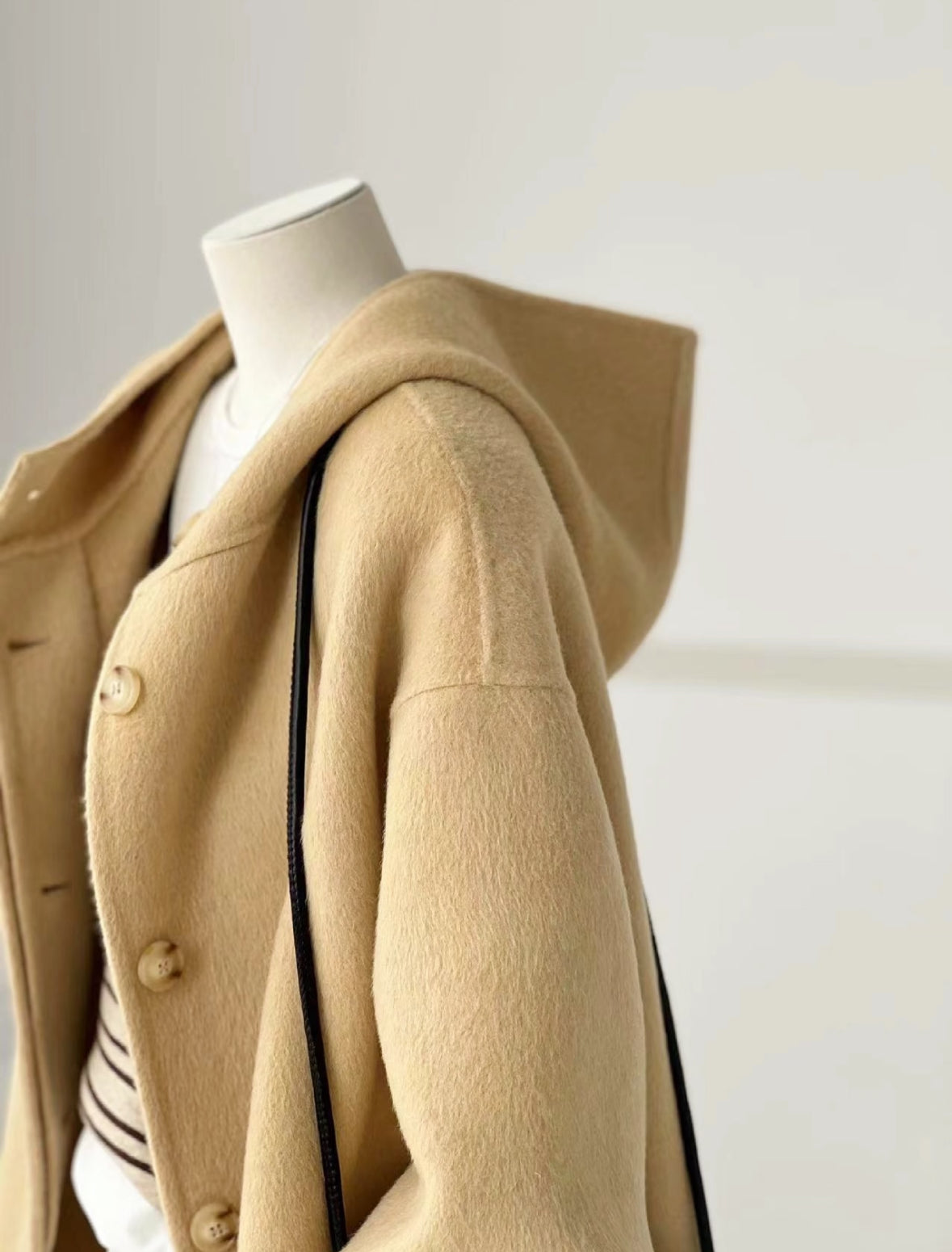 Sera Hooded Wool Jacket - Mustard