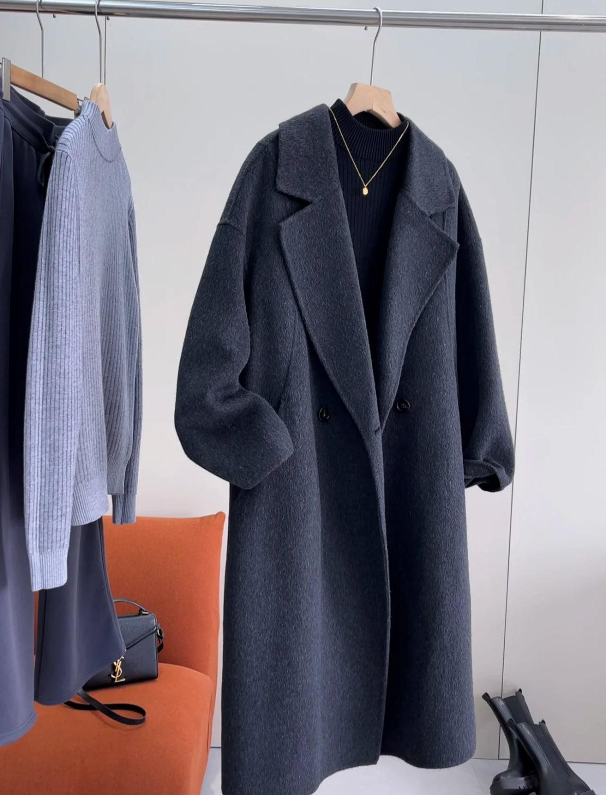 3 Sizes - Julia Longline Wool Coat