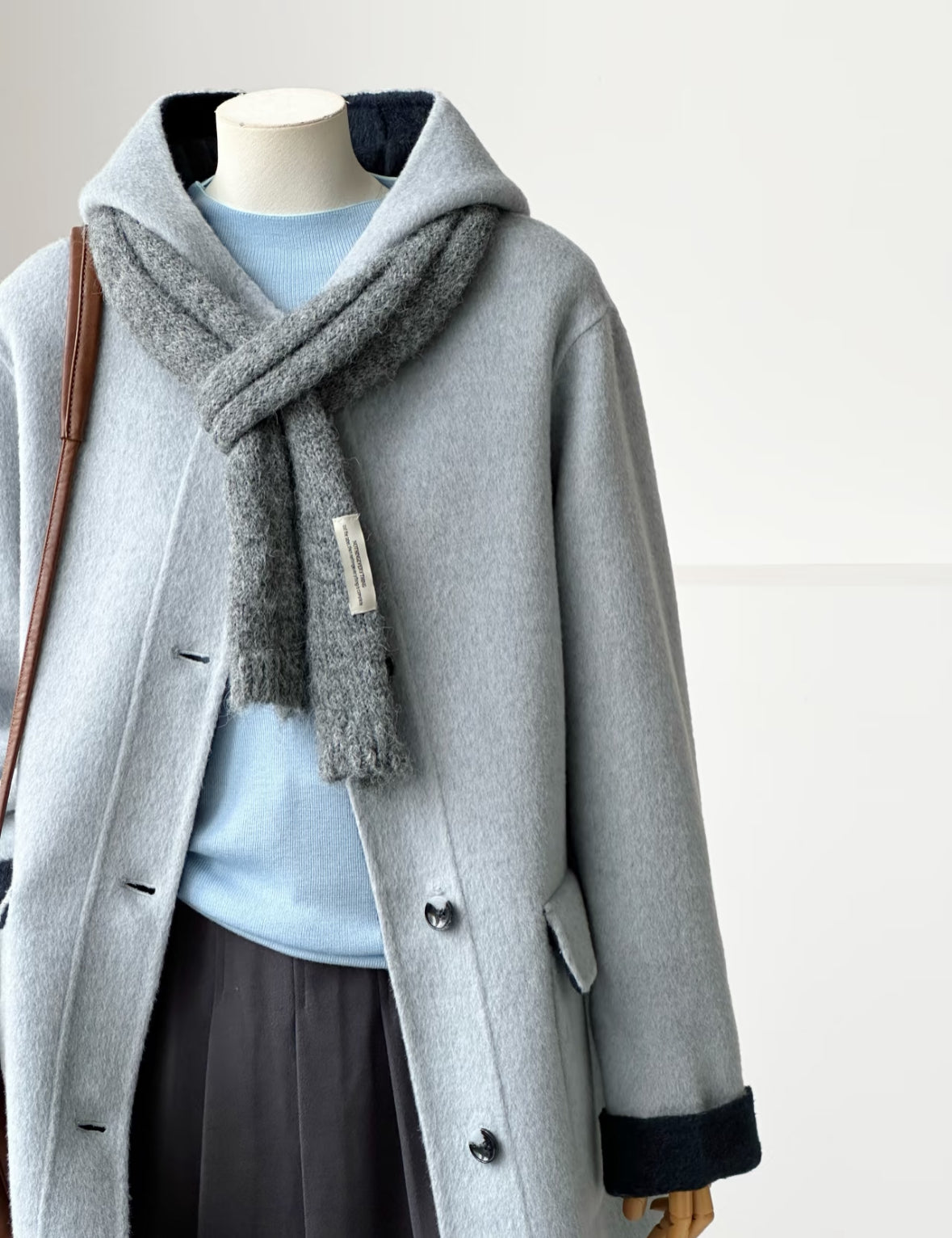 Bivor Two-tone Wool Jacket with Gloves - Blue