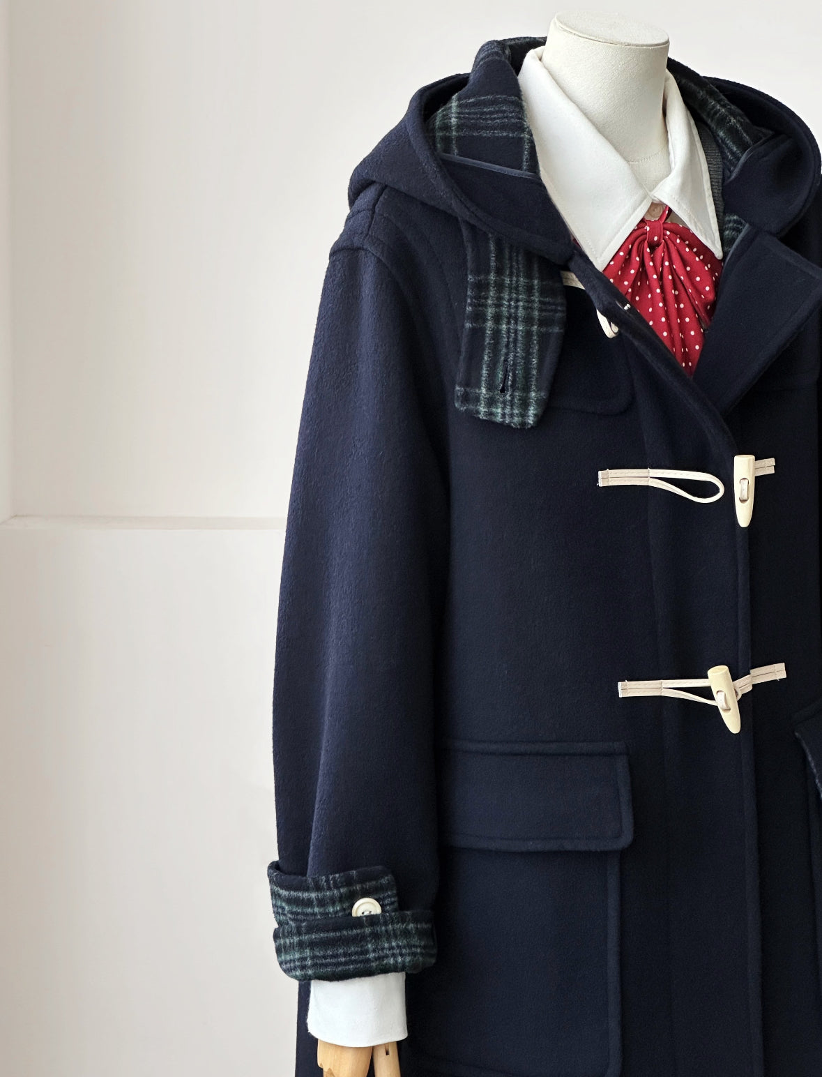 Fern Hooded Duffle Coat - Navy