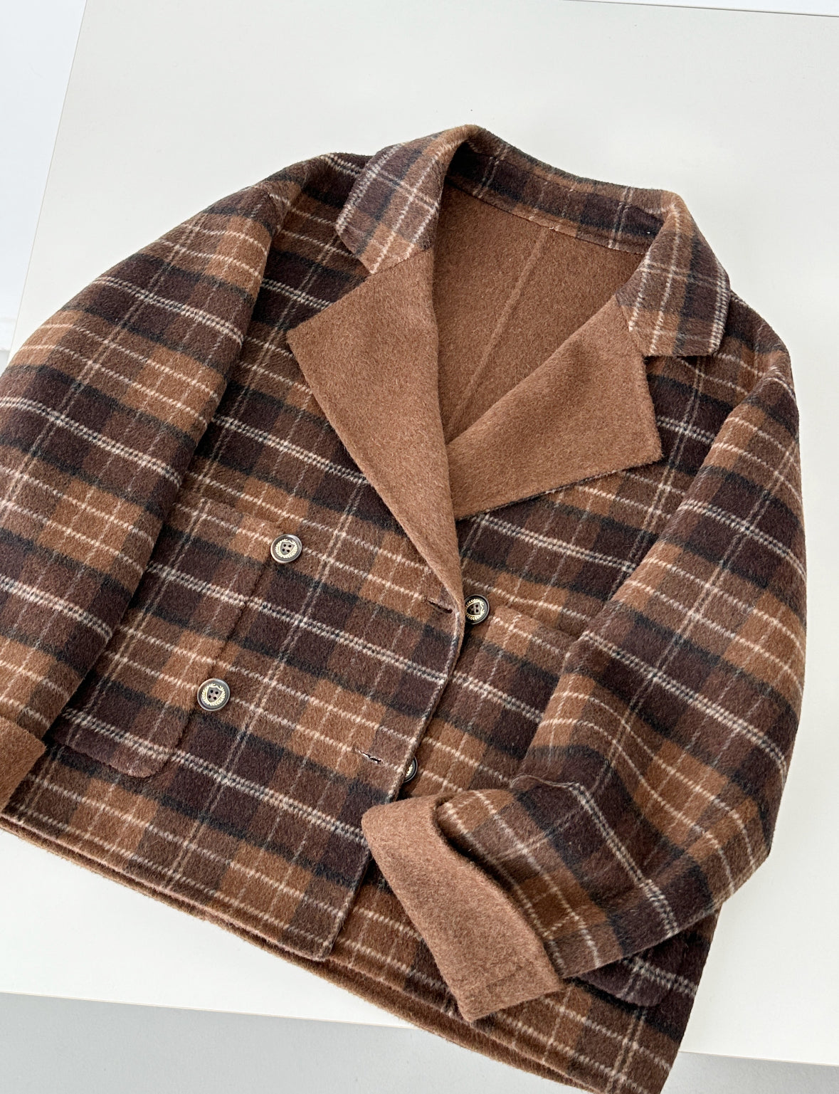 Aria Short Reversible Wool Coat