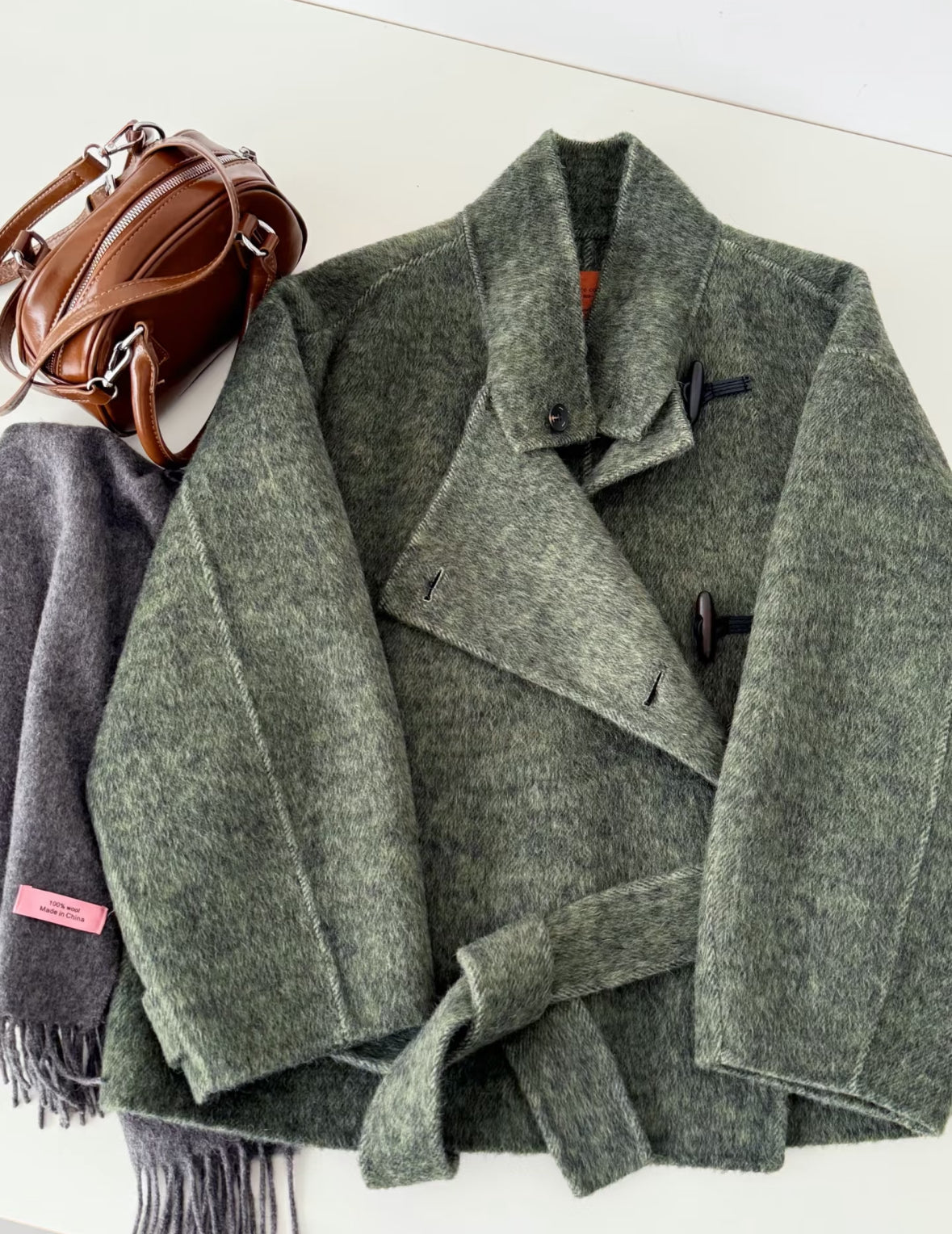 Astra Stand Collar Coat - Vivid Green