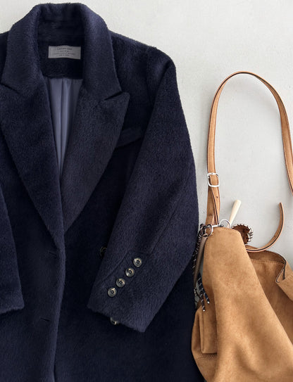 Eden Longline Trench Coat - Navy