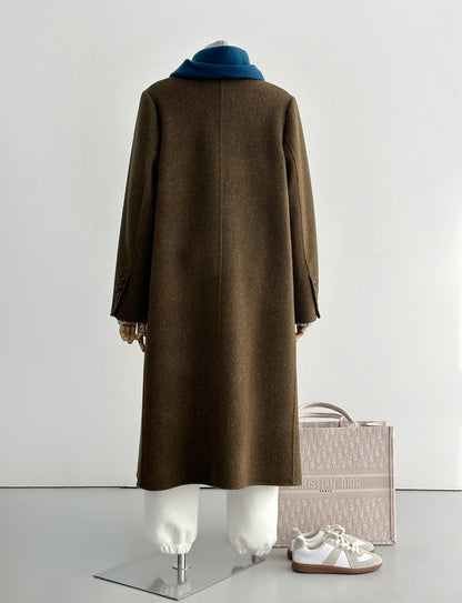 ‘Seren’ Olive brown Longline Trench Coat