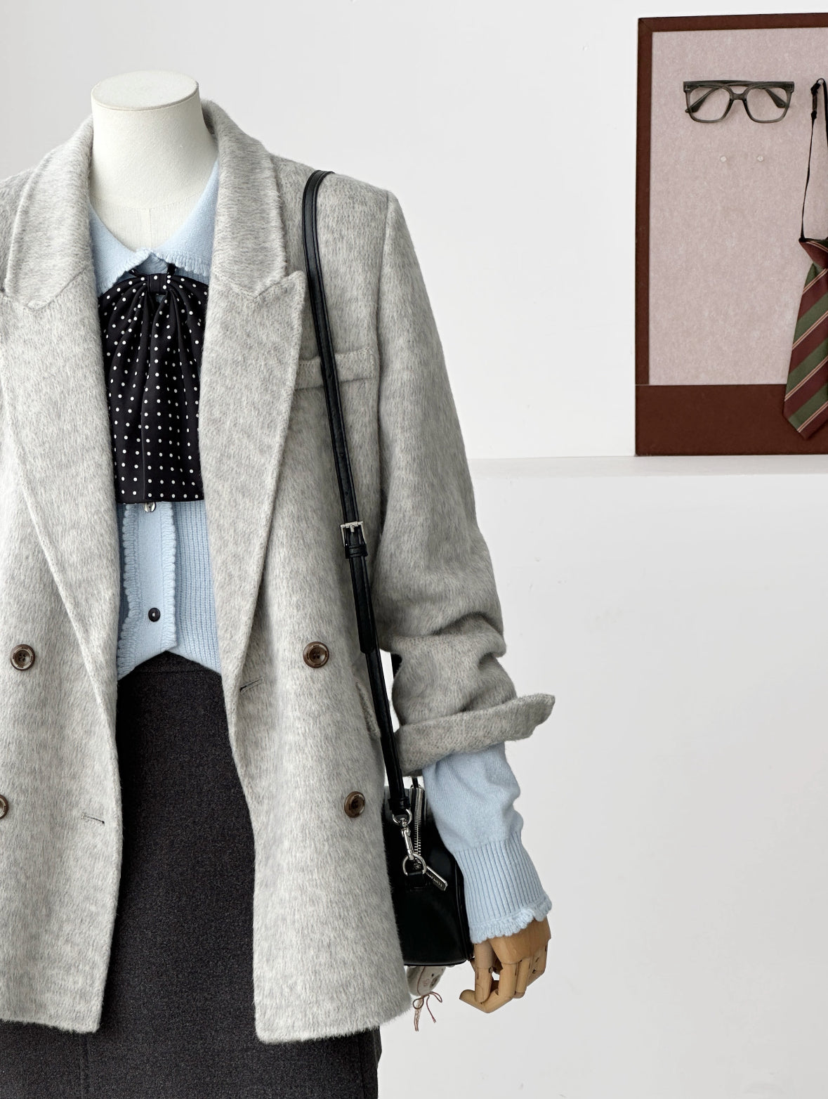 Ember Wool Double-breasted Blazer - Gray